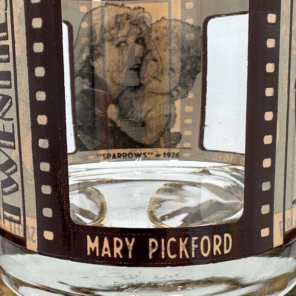 Vintage Roaring Twenties Movie Film Glasses Double Old Fashioned Set of 6 - Picture 5 of 9